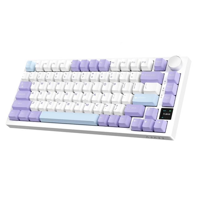 Teclado mecanico ATTACK SHARK Ajazz AK820 Pro 75 por ciento Bluetooth 2.4G USB C Pantalla TFT Perilla RGB