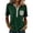 Dark Green, variant on Vintage Two Tone Henley Tee for Women Contrast Pocket Casual Blouse Blue 3XL