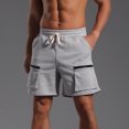 thumbnail image 1 of pstuiky Pantalones cortos para hombre, Pantalones cortos casuales de moda para hombre, de color liso, con bolsillo y cintura elástica. Pantalones cortos de golf, 1 of 7
