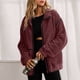 thumbnail image 5 of HongQid Womens Coat Casual Lapel Full Zip Fleece Jacket Long Sleeve Oversized Warm Winter Outwear with Pockets, 5 of 9