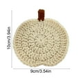 thumbnail image 3 of Handmade Crochet Pumpkin Coaster, Polyester Beverage Mat for Thanksgiving Halloween Table Decor, Set of 1 Fall Harvest Party Supply(E), 3 of 6