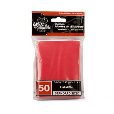 Sleeves - Monster Protector Sleeves - Standard MTG Size Flat Matte - RED (Fits Magic and Standard Sized Gaming