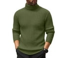 thumbnail image 2 of GrmtClth Mens Sweater Slim Fit Turtleneck Pullover Basic Knitted Thermal Sweater 2025 Fall Long Sleeve Sweaters Army Green XXL, 2 of 4