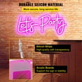 thumbnail image 4 of VEVOR Neon Sign, 26" x 12" Let's Party, Adjustable Brightness Pink Neon Lights Signs with Dimmer Switch and Power Adapter, Used for Party, Wedding Celebration and Decoration, 4 of 9