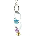 thumbnail image 2 of Cheers.US 2Pcs Bird Mirror Toy Hanging Ringer Bell Colorful Swing Cage Toy for Small Medium Parrot Parakeet Conure Cockatiel Cockatoo Macaw, 2 of 5