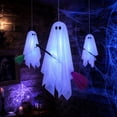 thumbnail image 3 of 3 Pack Hanging Ghost On Broom Halloween Decor,Floating Gauze Flying Ghost Family Ornaments,Indoor Outdoor Spooky Hanging Decor for Tree, Porch, Yard, Patio & Halloween Party, 3 of 8