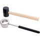 thumbnail image 1 of Juego de 2 piezas de herramientas para abrir cocos para cocos jóvenes - Herramienta para abrir cocos súper segura y fácil de usar - Juego de abridores de cocos de acero inoxidable apto para alimentos con martillo Rojo Verde, 1 of 5