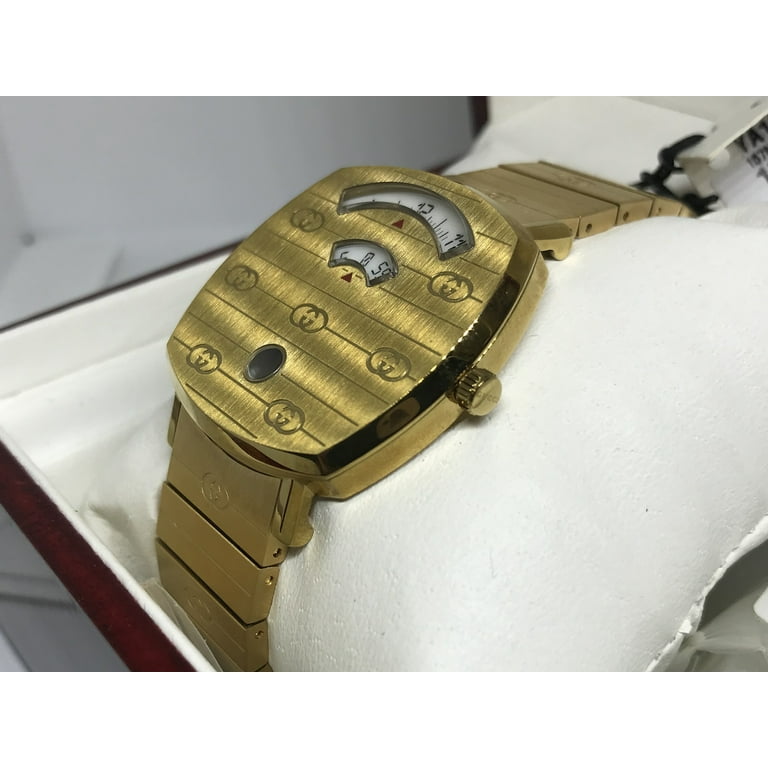 Gucci Grip Quartz White Dial Yellow Gold-tone Ladies Watch