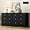 Black, variant on YESHOMY Black Dresser with Power Outlet, 6 Drawers Dresser for Bedroom, Modern Chest of Drawers, Wooden Dressers, TV Stand for Living Room,Closet, Hallway