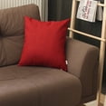 thumbnail image 2 of 18" X 18" Red Solid Color Zippered Handmade Polyester Throw Pillow Cover, 2 of 2