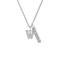 thumbnail image 2 of Delight Jewelry Silvertone Crystal Initial - W - Silvertone Always My Mother Bar Charm Necklace, 23", 2 of 4