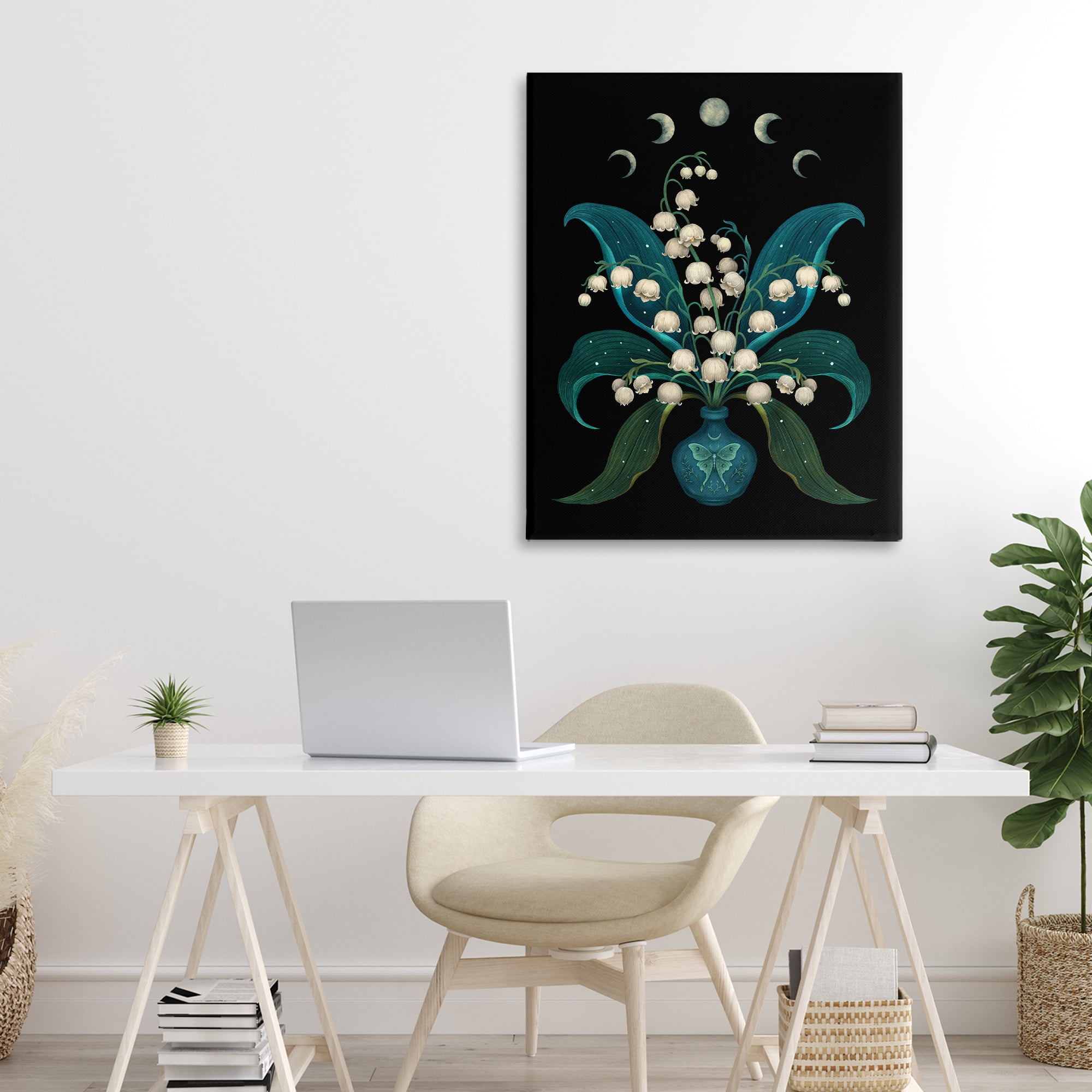 Stupell Industries Lunar Lily Of Valley Canvas Wall Art, design by Episodic Drawings