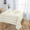 thumbnail image 2 of Striped Square Tablecloth Beige - Stainproof, Spillproof and Waterproof Washable Polyester Fabric 4 ft Table Cloth for Outdoor Picnic and Banquet, 54 x 54 Inch, 2 of 8