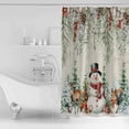 thumbnail image 2 of Fabric Shower Curtain, Christmas Winter Snowman Squirrel Deer Xmas Tree Berry Linen Bathroom Curtain with 12 Hooks Waterproof No Bad Odor Machine Washable Bath Curtains for Bathroom, 72"x72", 2 of 6