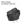 thumbnail image 3 of Interruptor de palanca Uxcell AC250V/6A 125V/10A para barco, coche, marino, plástico negro, 5 piezas, 3 of 4