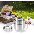 thumbnail image 5 of Senderismo al aire libre Juego de utensilios de cocina para acampar Mango de acero inoxidable Olla para acampar Vajilla de cocina Juego de picnic Olla Vajilla, 11 Feliz Sencillez, 5 of 5