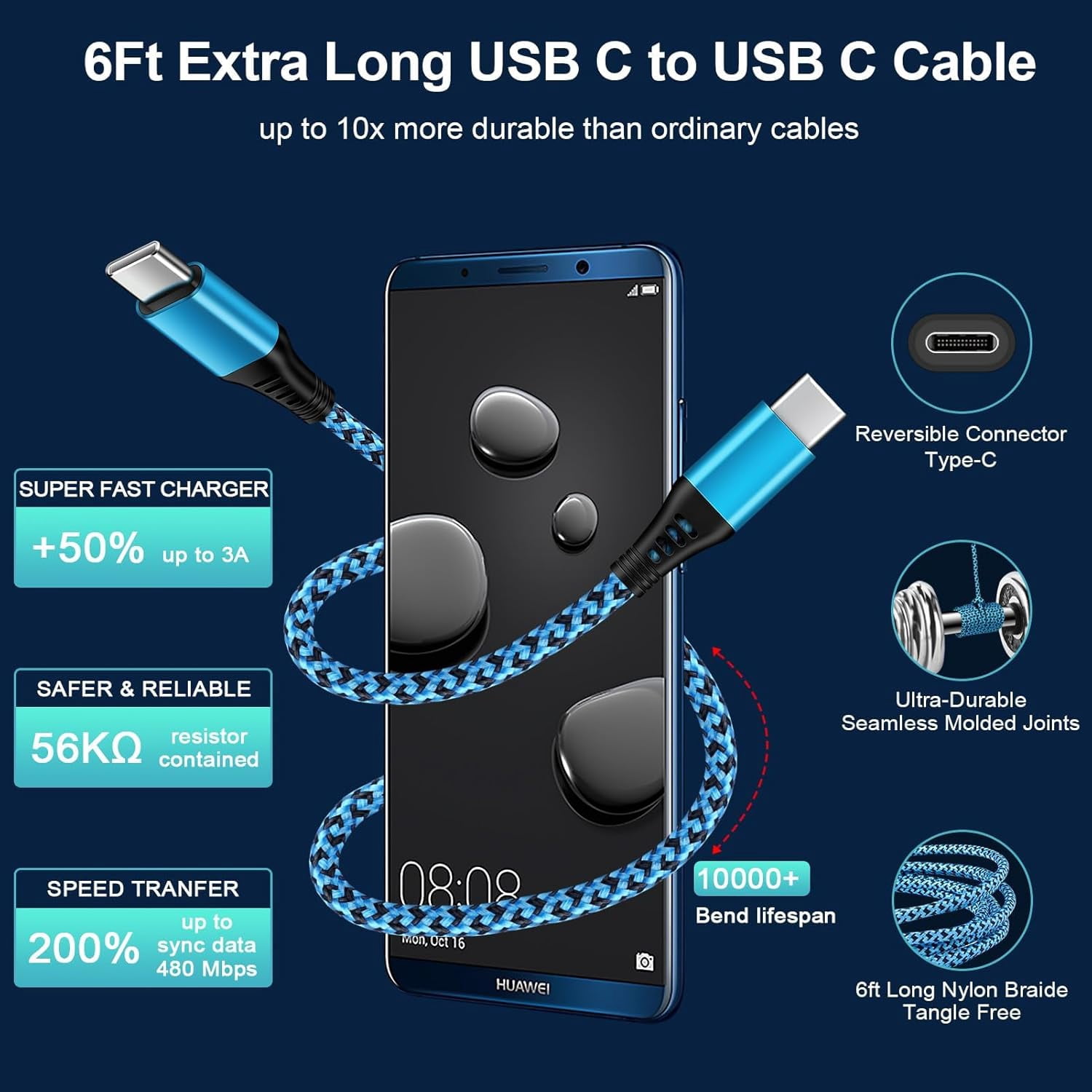 NeoMart Type C Phone Fast Charger for Samsung Galaxy Z Flip7 FE 7 6 5 4 3 Z Fold7 6 5 4 A16 5G A15 A35 A25 A55 A56 S25 Ultra S24 S23 S22 S21,9a,9 Pro XL Fold,9,8,Wall Charger Cube USB C Cable 6FT