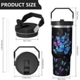 thumbnail image 4 of 30 Oz Tumbler Blue and Purple Butterfly Tumbler with Lid and Straw, Birthday Gift Cup for Friend Women Men Coffee Travel Mug Thanksgiving Day Halloween Christmas Gift Water Bottle, 4 of 7