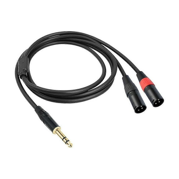 6.35mm 1/4 TRS Stereo to Dual XLR Male Audio Cable Extension Cable Y-Type Splitter Audio Cable