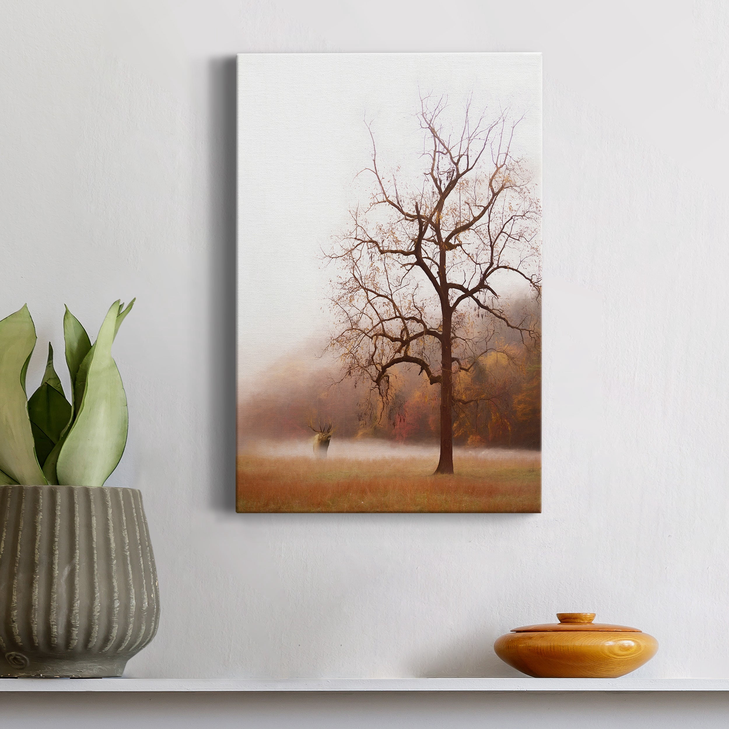 Photography Study Elk in the Mist Premium Gallery Wrapped Canvas - Ready to Hang