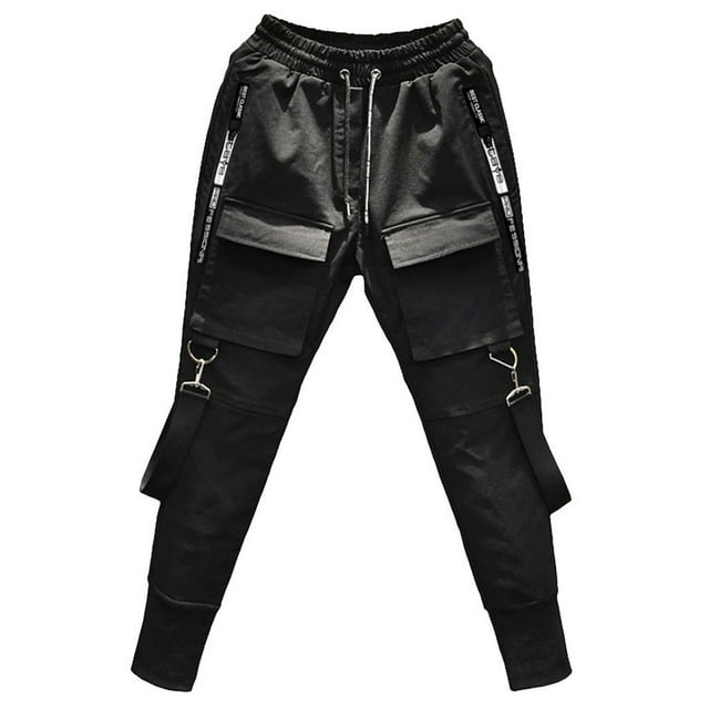 Pantalon Homme Side Pockets Pencil Pants Men's Hop Patchwork Ripped Sweatpants Mens Summer Pants Black XXXL
