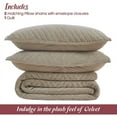 thumbnail image 4 of Superior Karina Cotton Velvet Lightweight Quilt Set, King, Light Brown, 4 of 11
