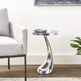 thumbnail image 5 of Modern Day Accents Recodo, Silver, Aluminum, Side, Home or Office, Curved Foot Leg, Table, Round Tabletop, 15" x 15" x 21", 5 of 5