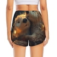 thumbnail image 4 of Uemuo Adorable Otter Pair Hug Pattern Women's Athletic Shorts High Waisted Running Shorts with Liner Pockets Gym Elastic Workout Shorts-Medium, 4 of 9