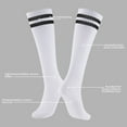 thumbnail image 4 of Buquapse 2 Pairs Kids Soccer Shin Guards with Socks, Shin Pads and Long Soccer Socks for 3-15 Years Youth Boys and Girls, Lightweight and Breathable Soccer Protection Equipment(Black + White), 4 of 7