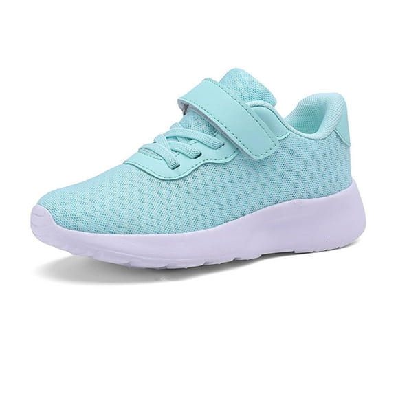 Wuxian Baby Shoes Mesh Breathable Lightweight Lace Up Adjustable Strap Sneakers Running Walking Training Footwear,Light Green,5-5.5Y