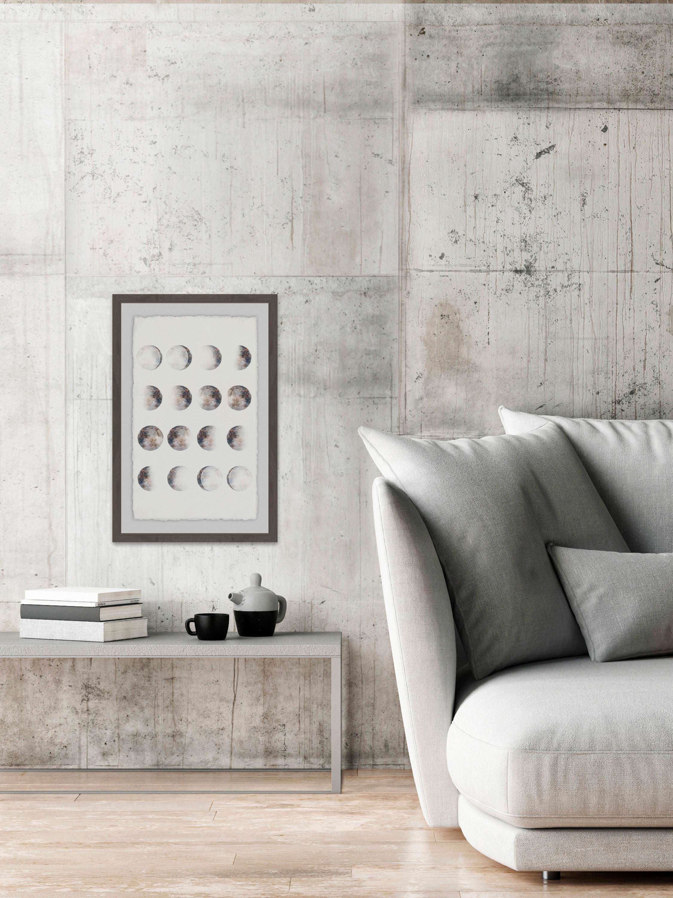 Phases of the Moon II Framed Painting Print