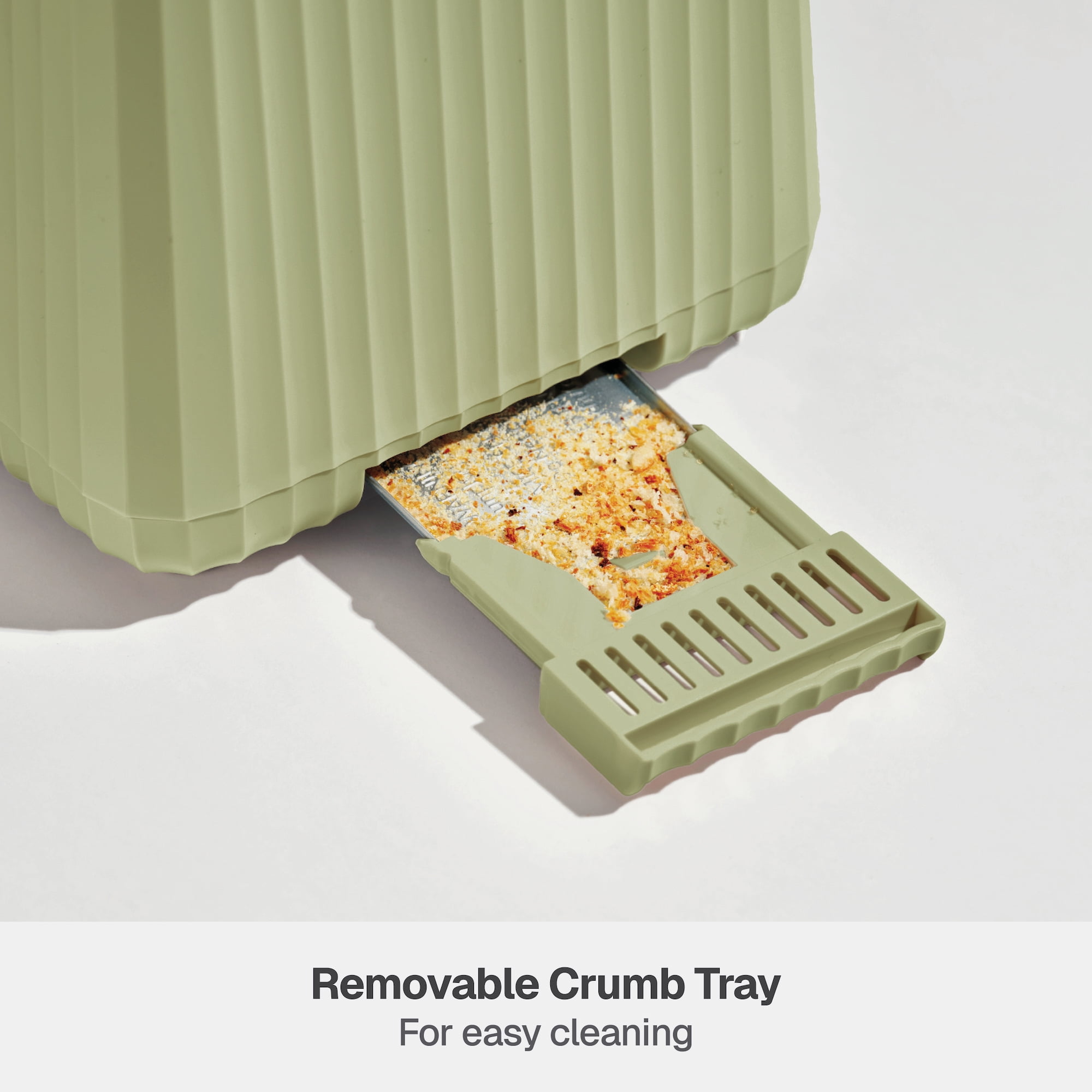 Thyme & Table 2-Slice Toaster, Extra-Wide Slots with Removable Crumb Tray, Eucalyptus Green