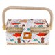 thumbnail image 2 of vintage impreso cesta de costura floral caja de almacenamiento artesanía herramienta organizador naranja Sunnimix Cesta de costura de bricolaje, 2 of 8