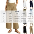 thumbnail image 3 of Bxsruta Women's Cargo Pants Wide Leg Relaxed Fit Cropped Trousers Casual Summer Everyday Wear, 3 of 5