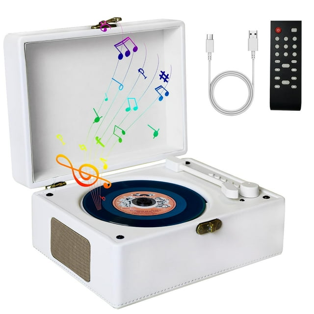 Maleta retro con reproductor de CD portátil PROTKPETS con Bluetooth 5.0