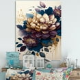 thumbnail image 2 of Designart Burgundy And Blue Dahlia Bunch I Canvas Wall Art, 2 of 5