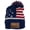 Navy/Beige - Rawhide Patch, variant on USA Cuffed Pom Beanie W/Laser Engraved 250 Years of Freedom American Flag Patch - Red/Beige - Beige Patch