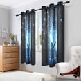 thumbnail image 2 of Yayeee Window Curtains Light Filtering 63"x52" Grommet Panel Pair Home Living Room Decor, Blue Butterfly, 2 of 7