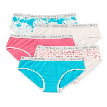 Buy Reebok Girls' Underwear, Cotton Stretch Hipster Panties, 5