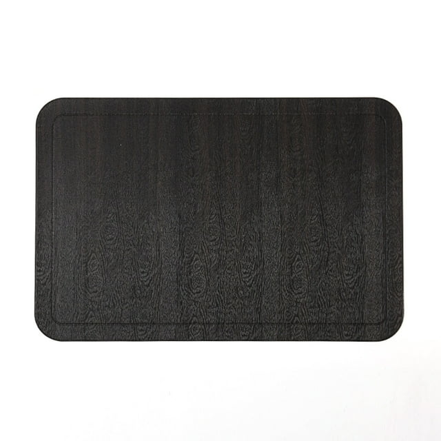 Bewildely Tapete de de grano de de imitación, almohadilla de cuero PU, posavasos para cuenco, impermeable, lavable, antideslizante, para el Mostrada Negro Bewildely HA082933-01