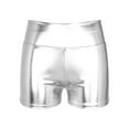 thumbnail image 5 of IEFIEL Womens Gymnastics Shorts Shiny Biker Dance Yoga Spandex Booty Shorts Silver XL, 5 of 6