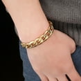 thumbnail image 6 of Men Women's Dubai Jewelry Sets 14K Yellow Gold Necklace Bracelet Set Hiphop Curb Cuban Thick Chain Jewelry, 6 of 8