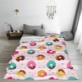 thumbnail image 5 of Pofeuu Colorful Donuts Print Ultra-Soft Micro Fleece Blanket,for Bed Or Sofa,All Season Throw Blankets Flannel Blanket-80"x60", 5 of 7