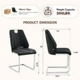 thumbnail image 2 of Sumdeal Dining Chair Sets (2, 4, or 6 chairs), modern leather upholstered chairs, high backrests, silver backrest rings and chrome armrests, waterproof PU leather (white, black, grey, or beige)., 2 of 7