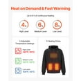 thumbnail image 2 of VEVOR Heated Jacket Hoodie for Men Women, Heated Sweatshirt Unisex Full-Zip with 7.4V 16000mAh Power Bank Pack, 5 Heating Zones, 3 Temp Levels, 4-8H Warmth, for Winter Outdoor Camping, Black, 2 of 9