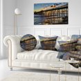 thumbnail image 3 of Designart Pacific Ocean Sunset Oceanside Pier - Modern Seascape Throw Pillow - 12x20, 3 of 5