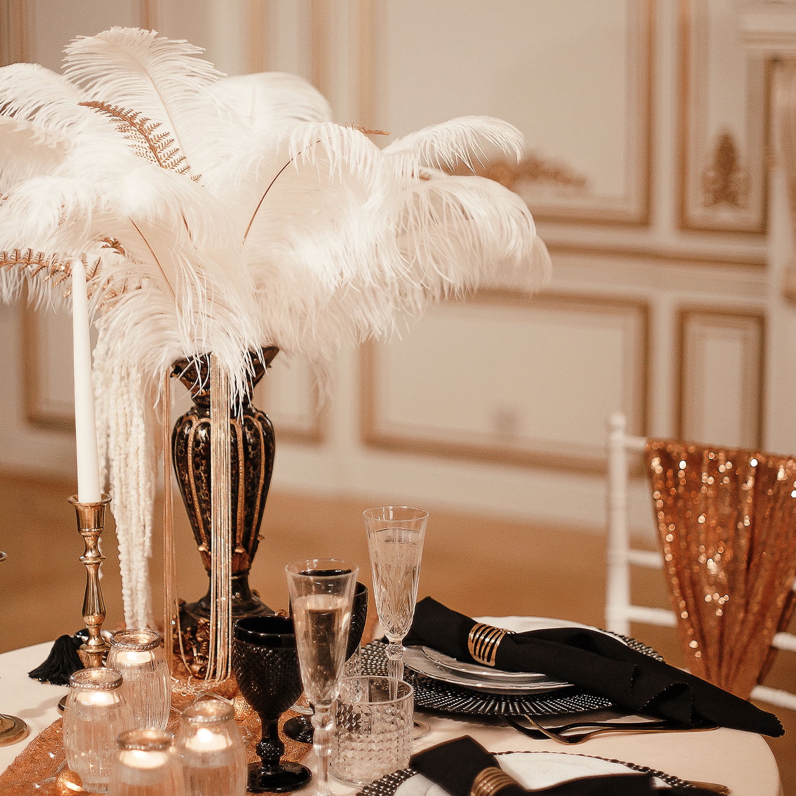 Uxcell 100 Pcs Natural Ostrich Feathers Bulk 8-10 Inch Large Ostrich Feathers for Crafts Home Decoration White
