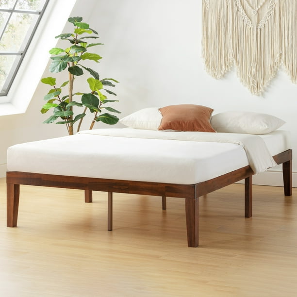 Mellow Naturalista Classic 16" Solid Wood Platform Bed with Wooden