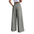 thumbnail image 3 of Women's corduroy trousers with pockets, high-waisted, wide-leg business formal trousers, 3 of 9