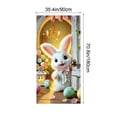 thumbnail image 3 of 35 x 72 in Easter Day Door Cover – Colorful Bunny & Egg Print Polyester Curtain for Front Door or Wall – Easter Spring Festival Party Decoration, 3 of 6